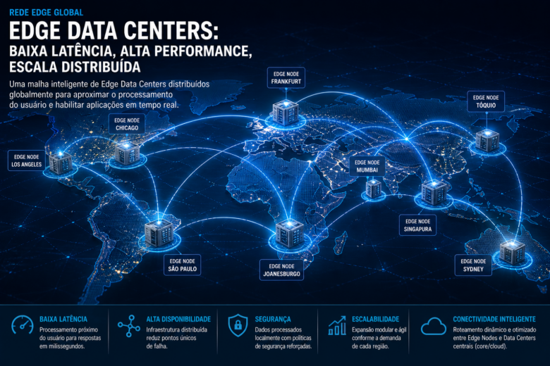 Edge Data Center urbano conectado em rede distribuída com baixa latência e alta performance